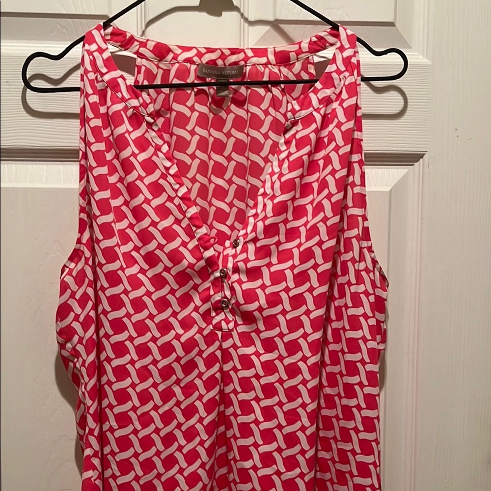 Banana Republic Pink Sleeveless Blouse with Tie Front